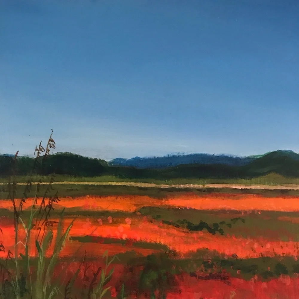 Original acrylic painting on canvas board in frame